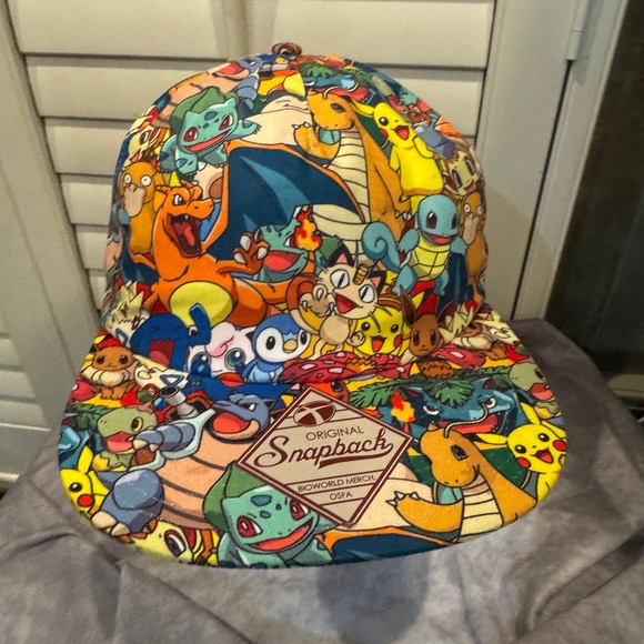 Pokemon Other - Colorful Pokémon Nintendo Pikachu Snapback Hat OSFA‎